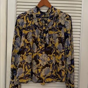 Tommy Hilfiger Yellow and Blue Floral Blouse